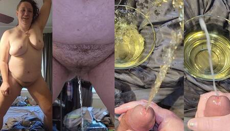 POV Piss Play and a Huge Cum Blast in Slow Motion