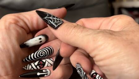 Long Stiletto Fingernails Tapping and Teasing with Harmony