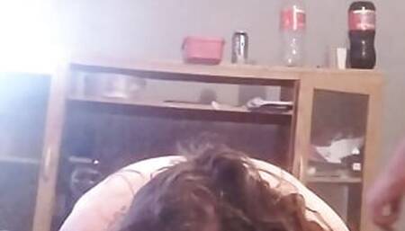 Amateur Blowjob,  humiliation and cum in pussy