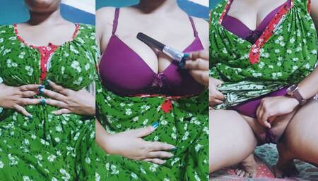 Self Masterbation fingering fucking Desi Girl Part-1 Indian Solo Girl Bed, Presses Her Boobs and Also Does Pussy Fingering