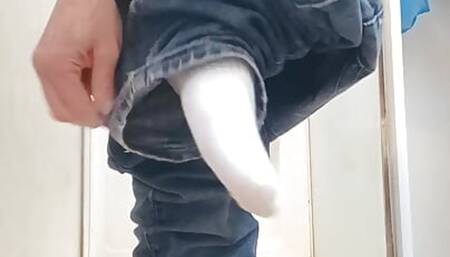 I play with my anus and I piss on myself