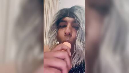 Blowing My Dildo