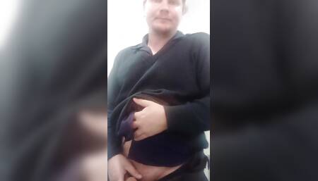 Playing with Cock in Public Toilet