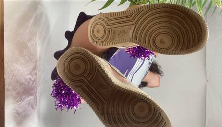 Nike AF 1 Sneaker fetish - Underglass and POV views on a Cheerleader in Nike Air Sneakers and Nylons - Shoefetish