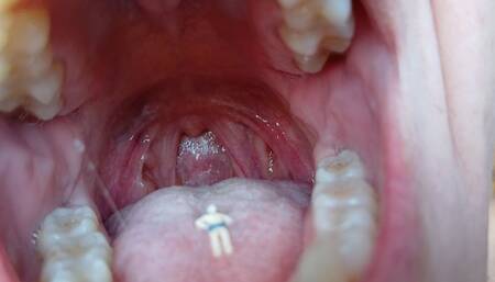 Lania has the smallest slave she ever had and she plays with him inside her mouth