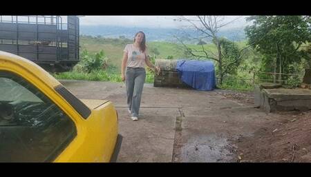 Cracking my old chevette in the farm