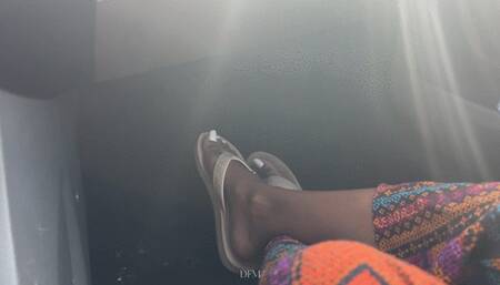 “Dirty car floor n pretty feet”