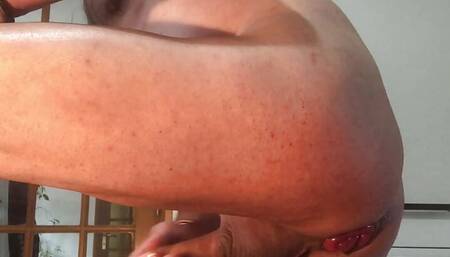 Powerful Stream of Semen with Anal Prolapse