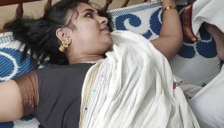 Vaishnavy kerala saree bdsm both hands and legs tied on both end of bed and doing navel lick with lip lock hot romance by Sharun