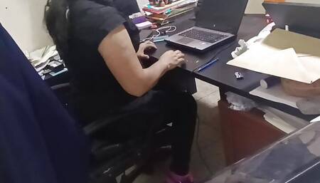 I ordered food to be delivered to my office at work and the delivery man grabbed me so hard that my desk tipped over