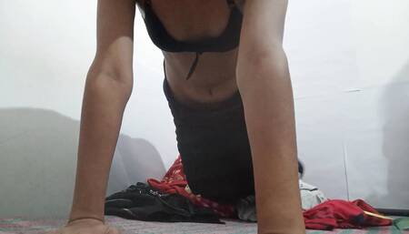 Hairy ass winking at her boyfriend while having sex online.