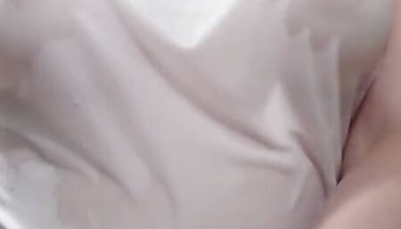 MILF Plays with My Big Tits in the Bathroom! My Nipples Are so Hard - Solo Nipple Masturbation and Real Female Orgasm