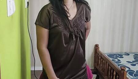 Vaishnavy and Sharun Raj nighty hot romance, Nighty boobs kiss and ass lick with pussy kiss, Mallu couple hot romance, Mallu hot