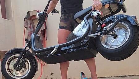 Motorcycle Lifting With High Heels