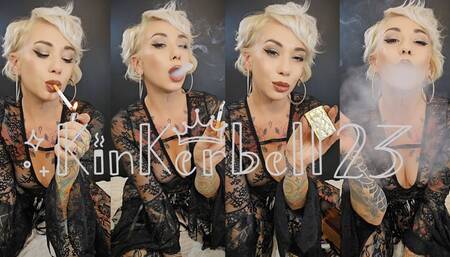 Chainsmoking in Lace outfit, showing off my favourite lighters as i enjoy my Marlboro Red 100s - Kinkerbell23