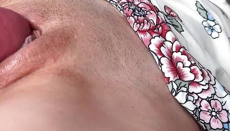 wake up big dick fuck stepmom horny wet pussy and creampie closeup