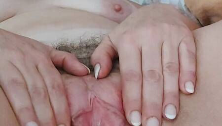 Wet pussy and dildo in ass