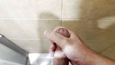 Jerking off in the shower with intense cumshot
