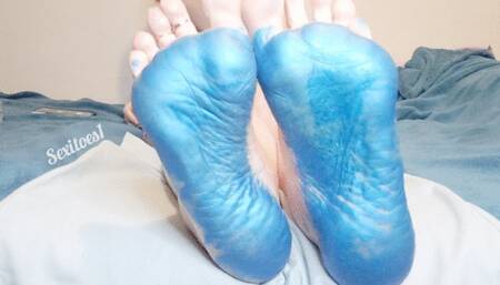 Blue metallic soles