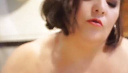 BBW Hot MILF Plays with Dildo Imagining It Is Your Cock in Jacuzzi. POV JOI