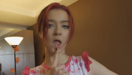 Jerking his penis with my soft pink feet