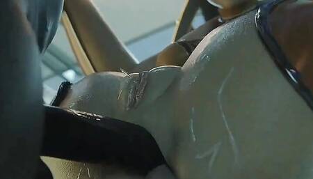 Stellar Blade - Eve Takes Two Cocks In Her Asshole Double Anal Penetration