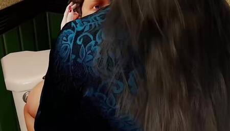 3D Big Boobs Slut Asian BBW Cheating with Big Cock in the Bathroom