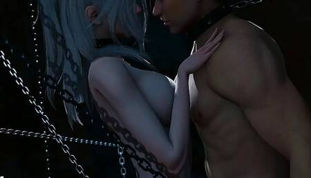 2B from Nier Automata stripped naked in front of me