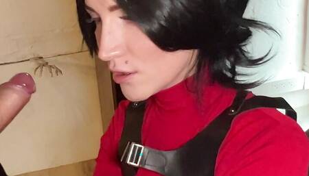 Sexy Ada Wong sucks dick and gets fucked on Halloween night