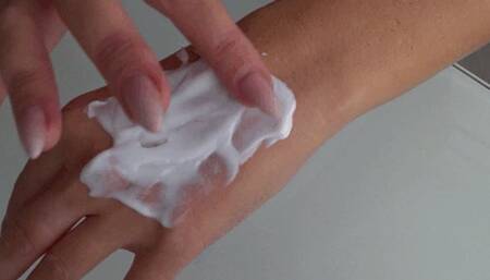 CREAM OF SPERM ON my HANDS a