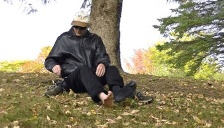 Foot exhibit at the park (HD)