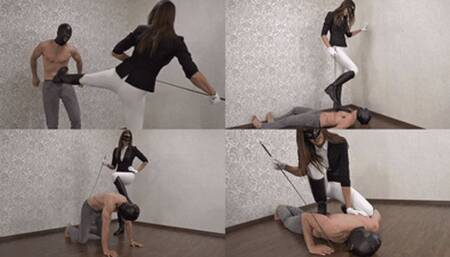 Bad stable boy punished by his riding mistress (small version)