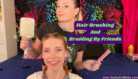 Hair Brushing and Braiding by Friends in the Bedroom