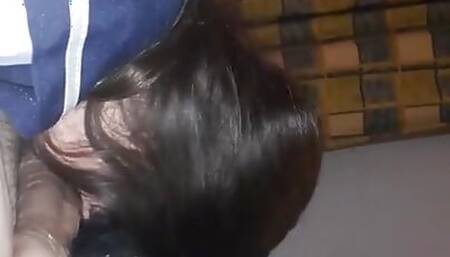 College girl licking my balls