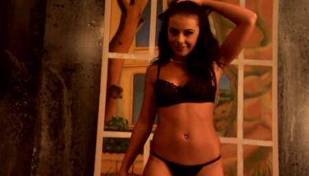 Girls Catchers Scene-1 beautiful Slim Brunette with Small Tits Masturbates Alone