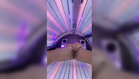 Masturbating under the tanning bed