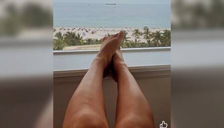 Lucy Stinky Latina Soles Given Bastinado on Floor