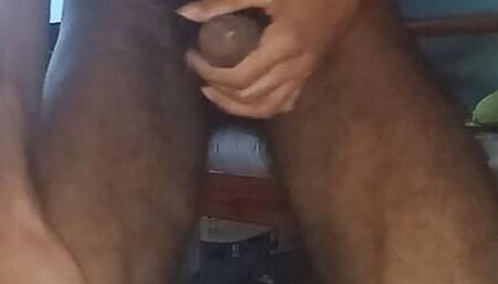 Jim masturbates and explodes a big load in front of you