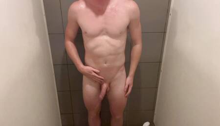 In the shower after the room