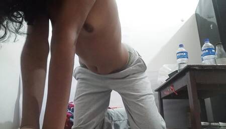 Skinny babe rubbing her pussy instead of doing homework