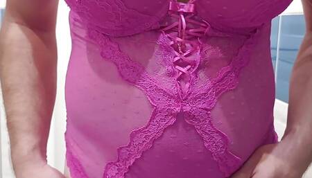 sissy changes lingerie and swimsuit so sexy in bathroom