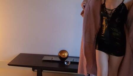 Mistress is smoking a cigarette