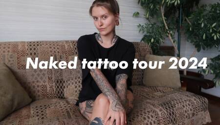 Naked tattoo tour + cum scene