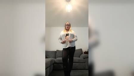 Stripping and ripping my tights off