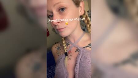 Watch me re-pierce my nipple ????