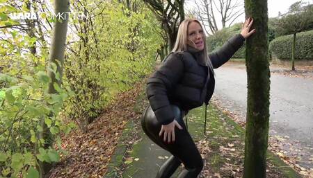 XXL LEGGINGS WALK | Cum on my juicy BUBBLE BUTT