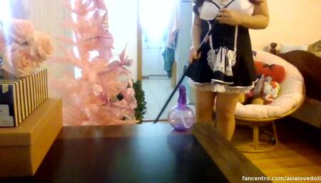 Submissive Asian French Maid Slut Allows Master To Play With Her
