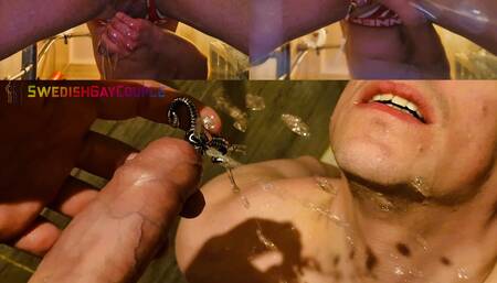 Lads Piss And Cum In Shower - Censored Cut - SWEDISHGAYCOUPLE