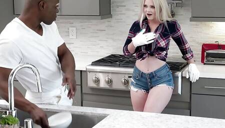 Petite wife Kay Carter in cuckold with hygenic