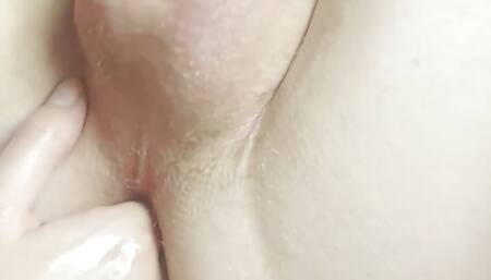 Extreme Close-up Fingering His Ass for Thick Cum
